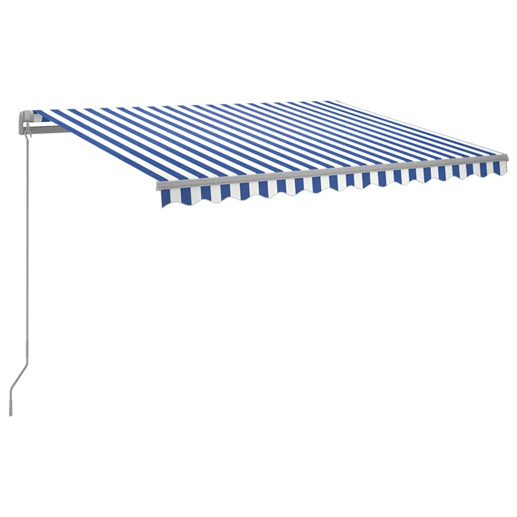 Vidaxl luifel manuell ausziehbar mit LED 300x250 cm blau und weiß