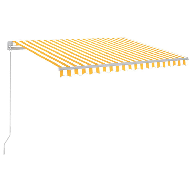 Vidaxl Luifel manuell ausziehbar mit LED 300x250 cm gelb und weiß