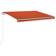 Vidaxl Luifel manuell ausziehbar mit LED 300x250 cm Orange und Braun - afbeelding 2