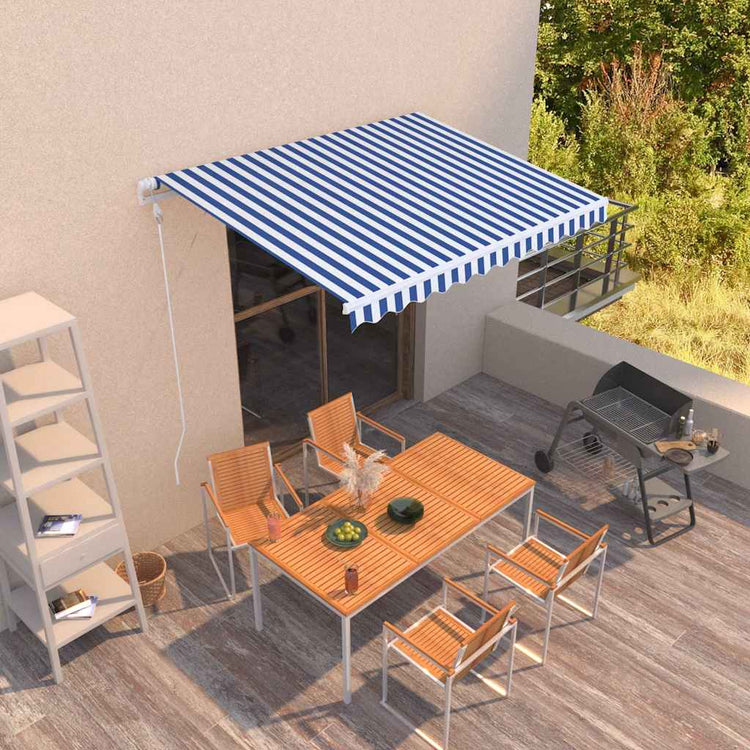 Vidaxx Markise automatisch ausziehbar 300x250 cm blau und weiß