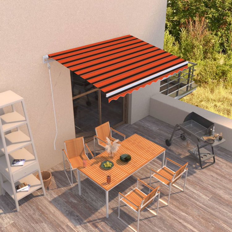 Vidaxx Markise automatisch ausziehbar 300x250 cm Orange und Braun