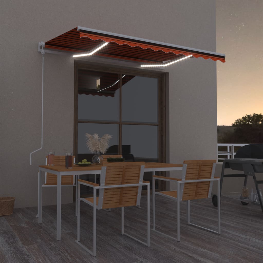 Vidaxx Markisenautomatik mit LED-Windsensor 300x250 cm Orangebraun