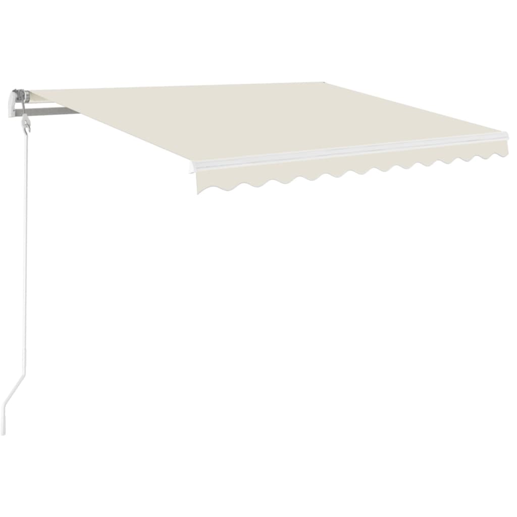 Vidaxl Luifel mit LED 350x250 cm cremefarbener Colored manuell ausziehbar