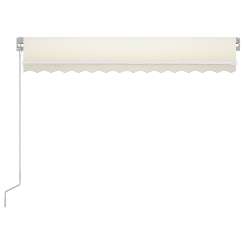 Vidaxl Luifel mit LED 350x250 cm cremefarbener Colored manuell ausziehbar