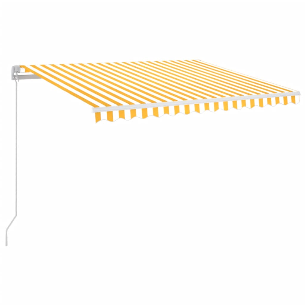 Vidaxl luifel manuell ausziehbar mit LED 350x250 cm gelb und weiß