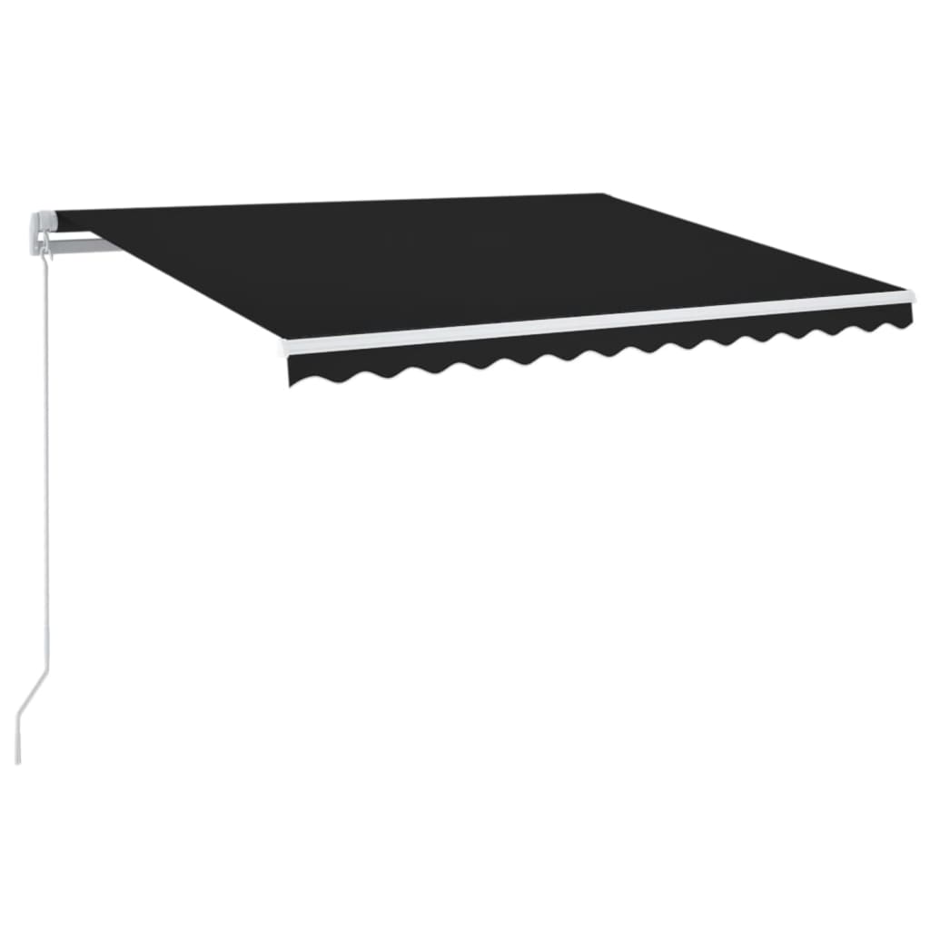 Vidaxl luifel manuell ausziehbar mit LED 350x250 cm Anthrazitfarbe