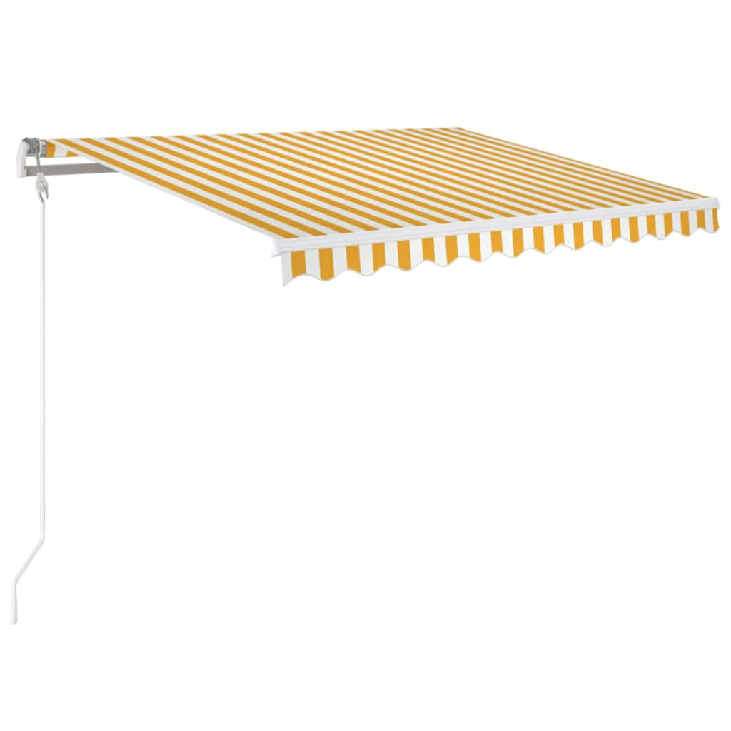 Vidaxl Luifel erstreckt sich automatisch 350 x 250 cm gelb und weiß