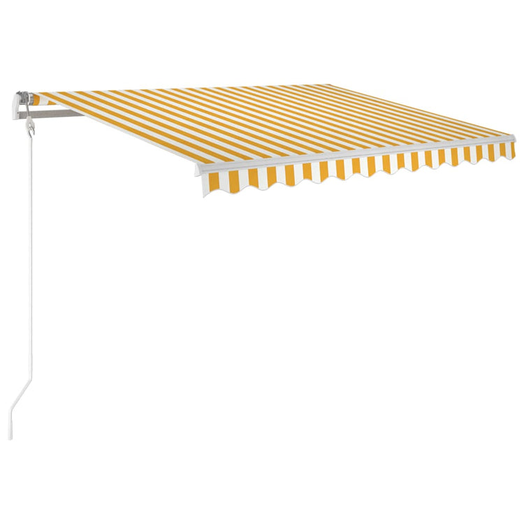 Vidaxl Luifel Automatik mit LED- und Windsensor 350x250 cm gelb und weiß
