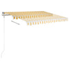 Vidaxl Luifel Automatik mit LED- und Windsensor 350x250 cm gelb und weiß