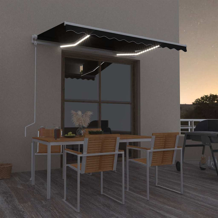 Vidaxl Luifel Automatik mit LED- und Windsensor 350x250 cm Anthrazit
