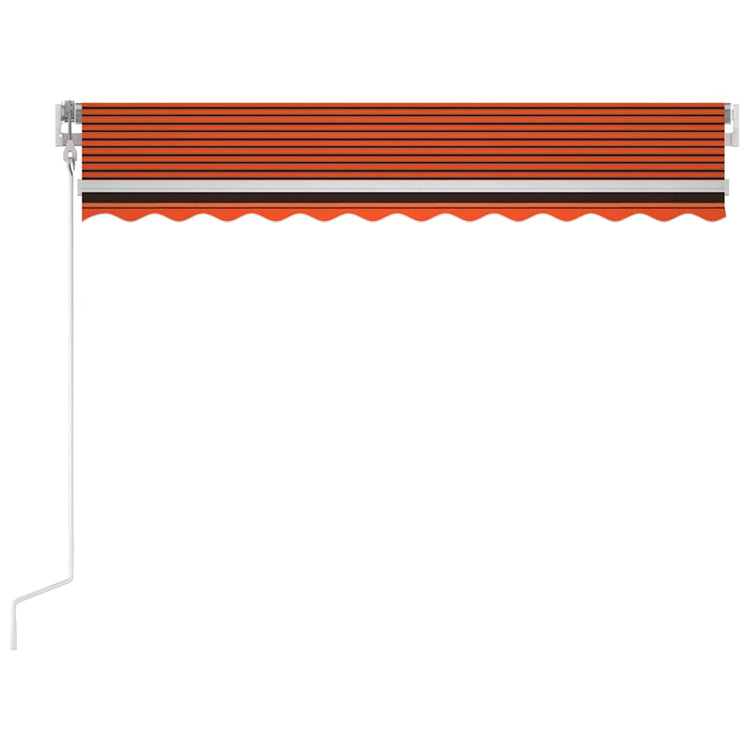 Vidaxl Luifel Automatik mit LED -Windsensor 350x250 cm Orange Braun