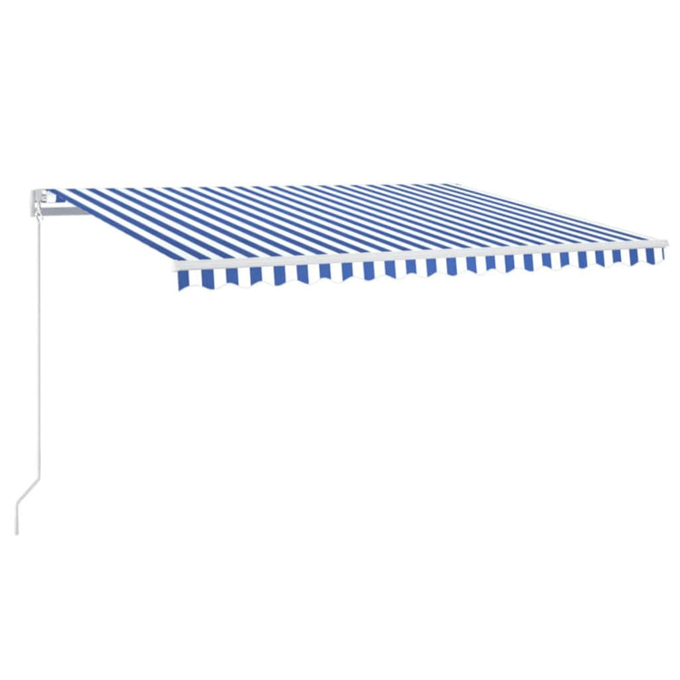 Vidaxl luifel manuell ausziehbar mit LED 400x300 cm blau und weiß