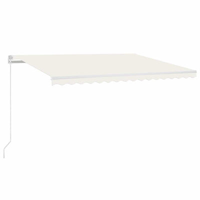 Vidaxl luifel manuell ausziehbar mit LED 400x300 cm cremefarben