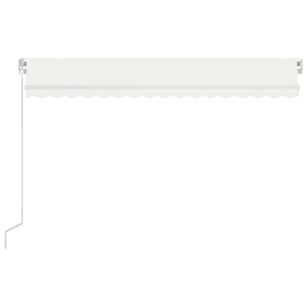 Vidaxl luifel manuell ausziehbar mit LED 400x300 cm cremefarben