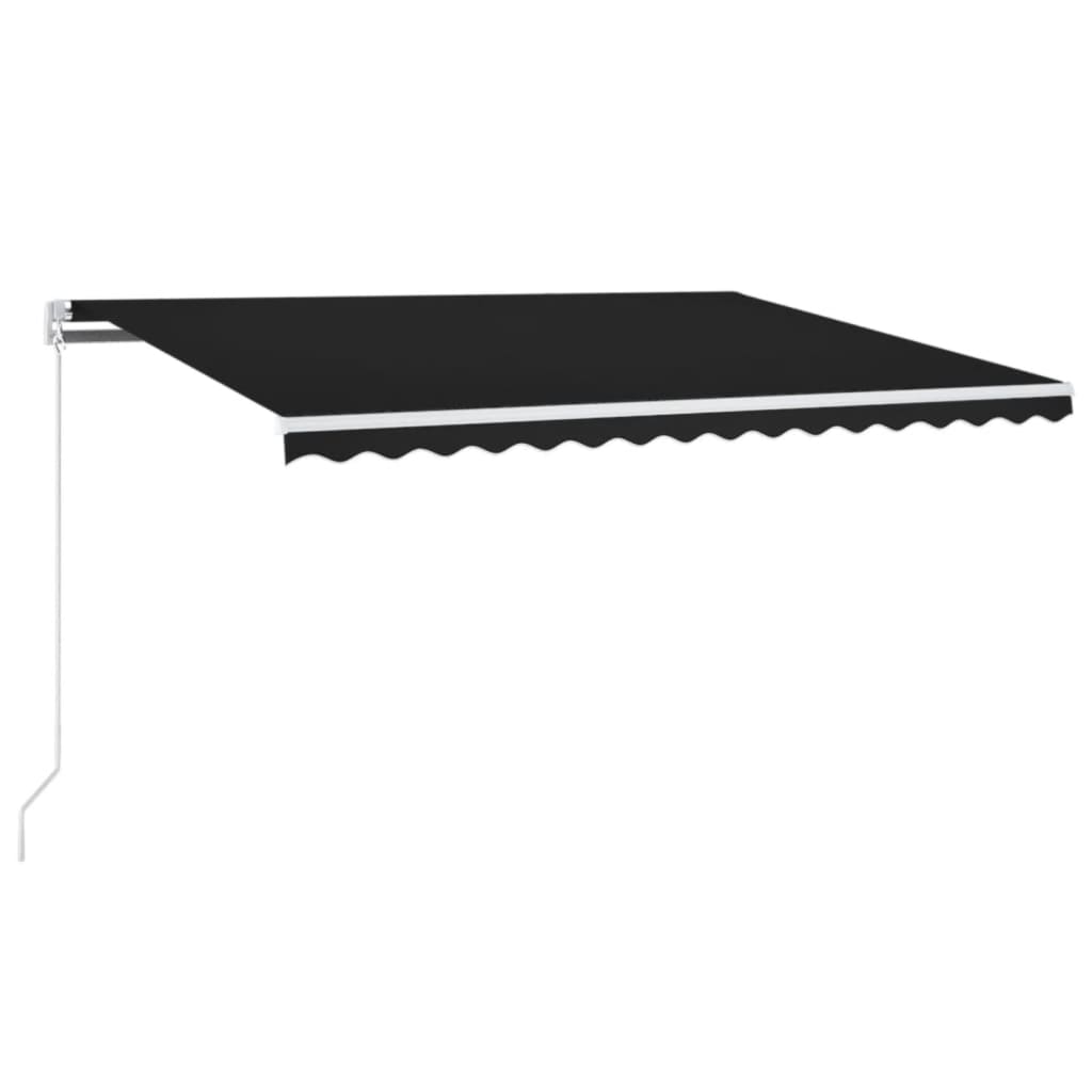 Vidaxl luifel manuell ausziehbar mit LED 400x300 cm Anthrazitfarbe