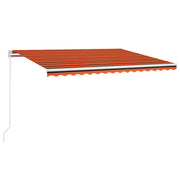 Vidaxl Luifel manuell ausziehbar mit LED 400x300 cm Orange und Braun - afbeelding 2
