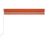 Vidaxl Luifel manuell ausziehbar mit LED 400x300 cm Orange und Braun - afbeelding 3