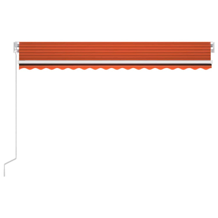 Vidaxl Luifel manuell ausziehbar mit LED 400x300 cm Orange und Braun