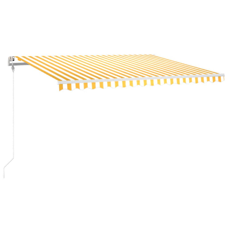 Vidaxl Luifel Automatik mit LED- und Windsensor 400x300 cm gelb und weiß