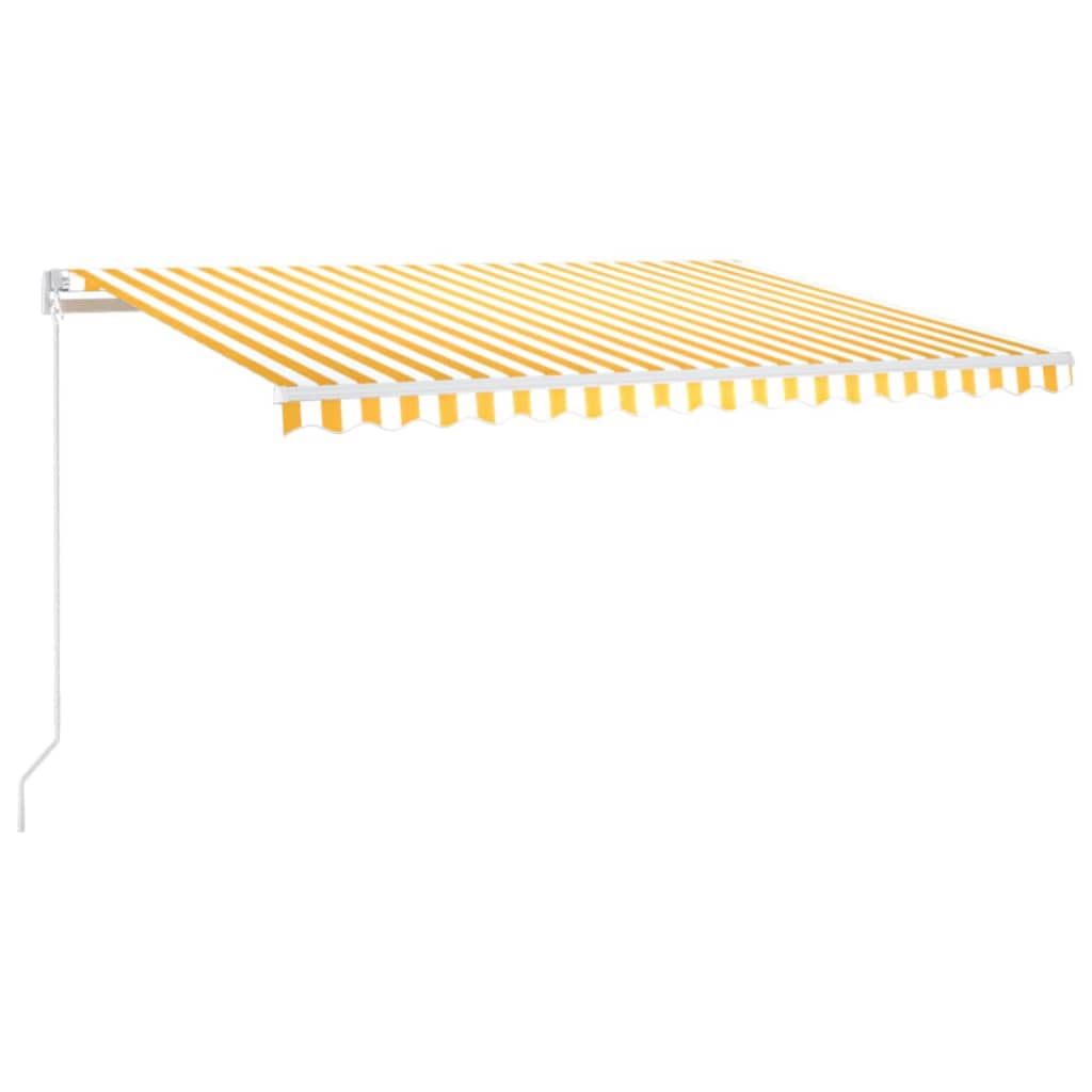 Vidaxl Luifel erstreckt sich manuell 450 x 300 cm gelb und weiß