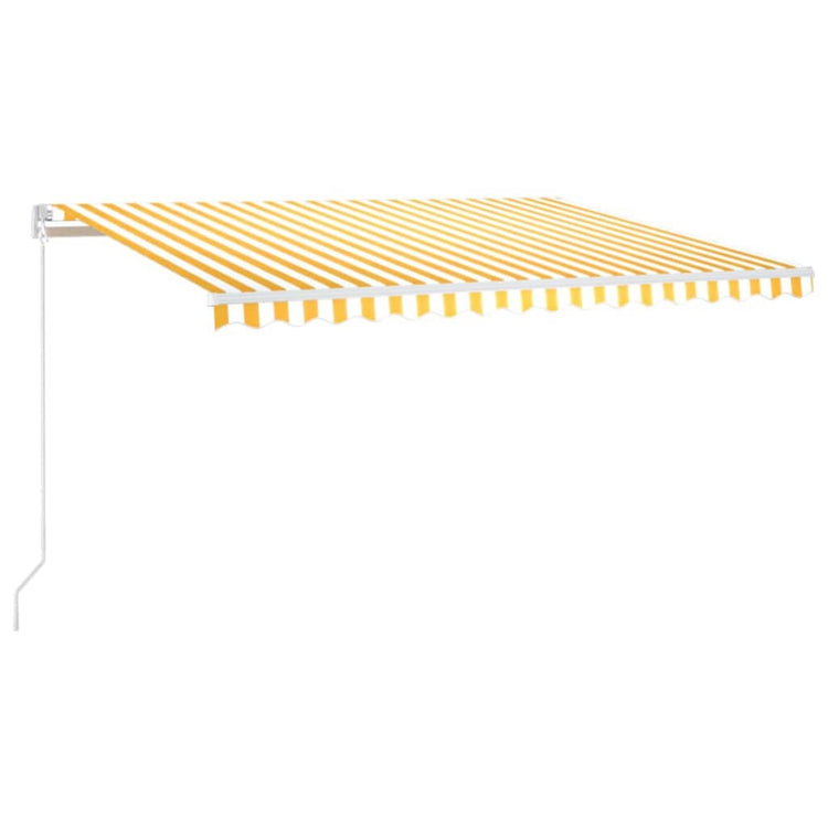 Vidaxl Luifel erstreckt sich manuell 450 x 300 cm gelb und weiß