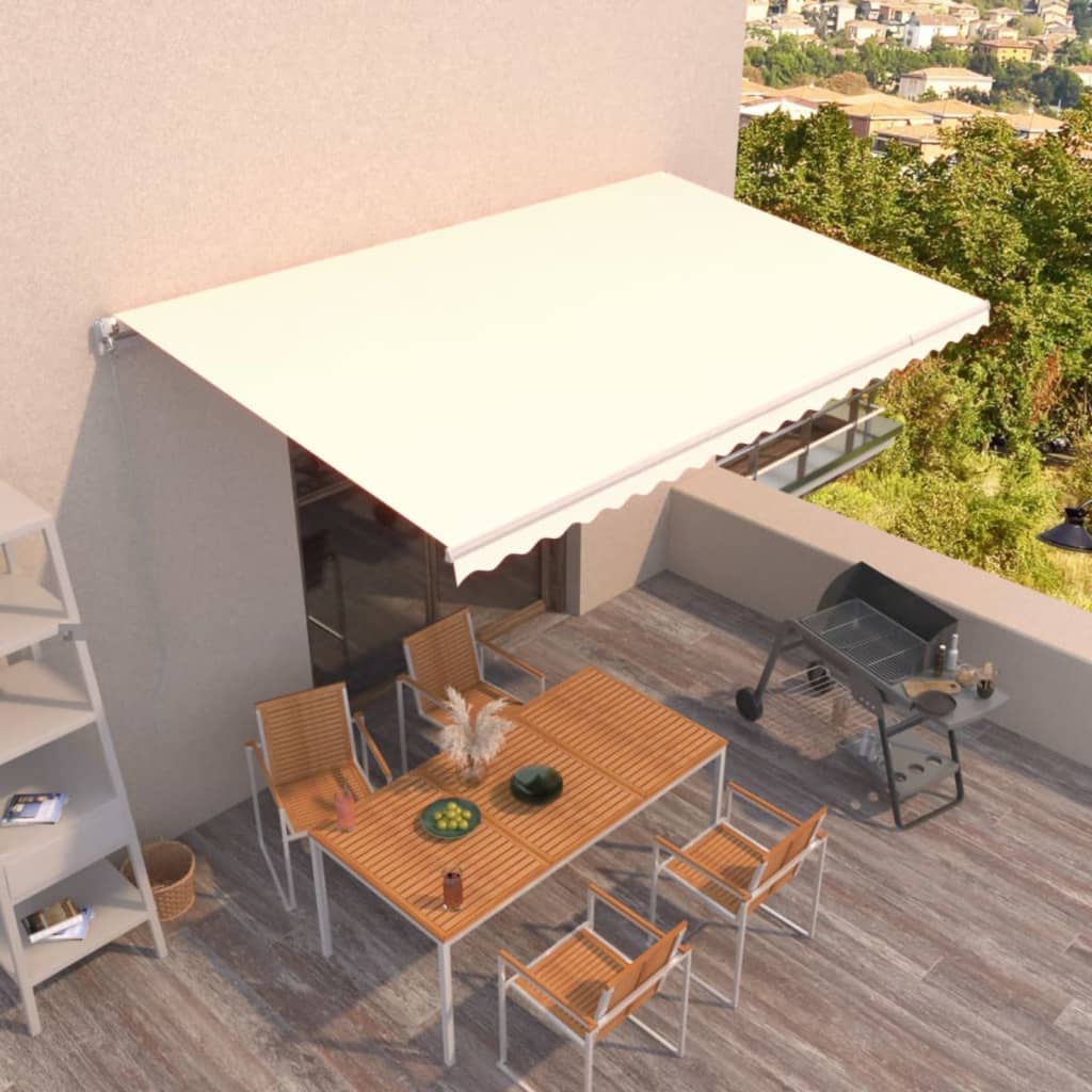 Vidaxl luifel erstreckt sich manuell 500x300 cm creme -gelöscht