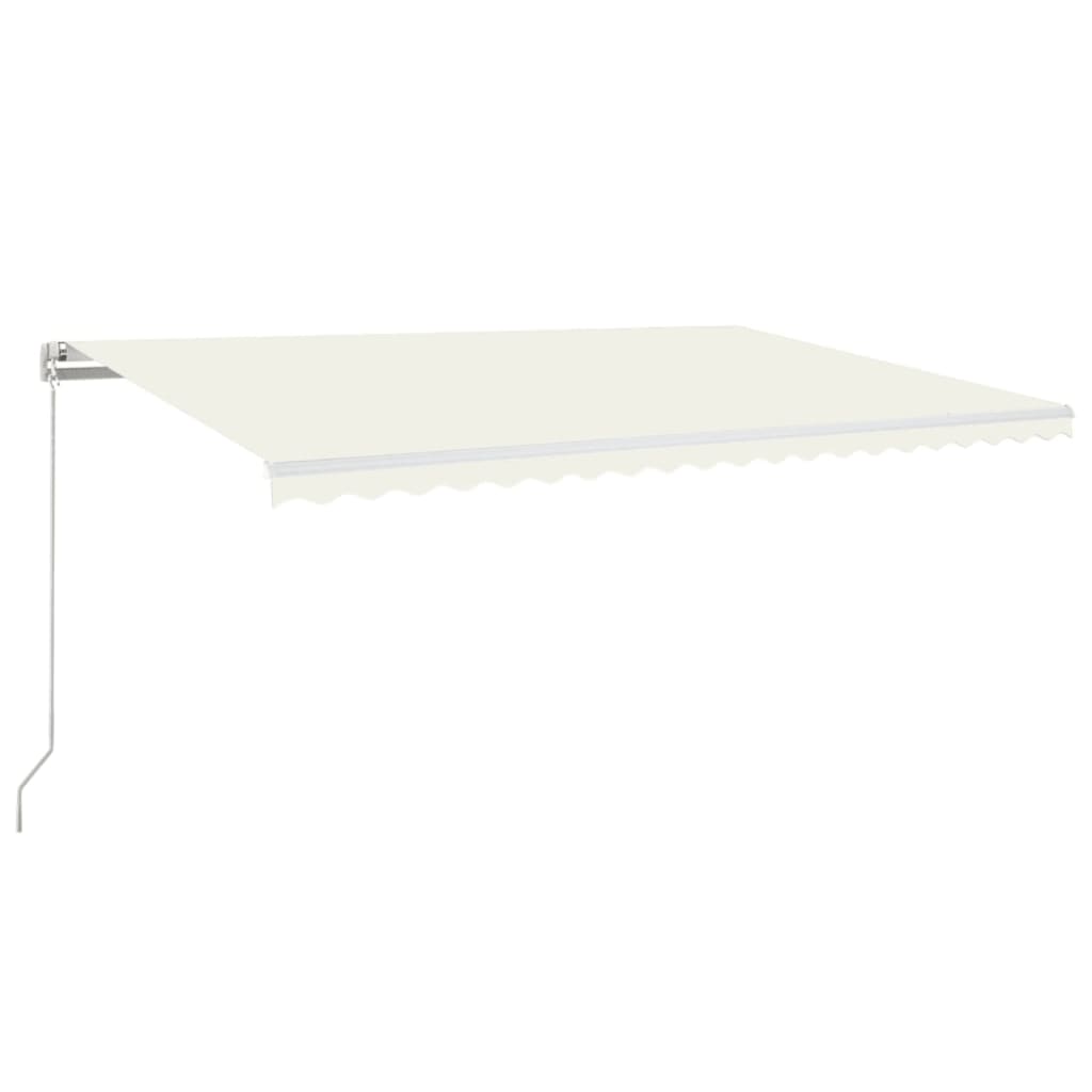Vidaxl luifel manuell ausziehbar mit LED 500x300 cm cremefarben