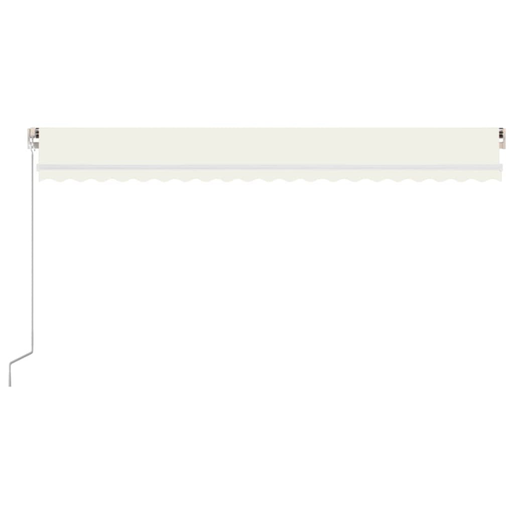 Vidaxl luifel manuell ausziehbar mit LED 500x300 cm cremefarben