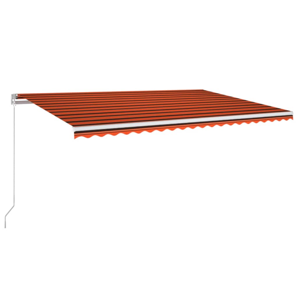 Vidaxl Luifel manuell ausziehbar mit LED 500x300 cm Orange und Braun