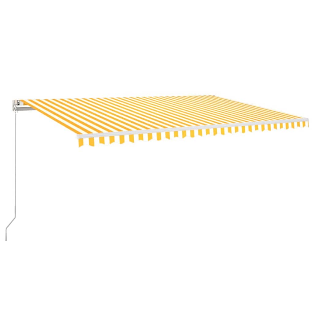 Vidaxl Luifel Automatik mit LED- und Windsensor 500x300 cm gelb und weiß