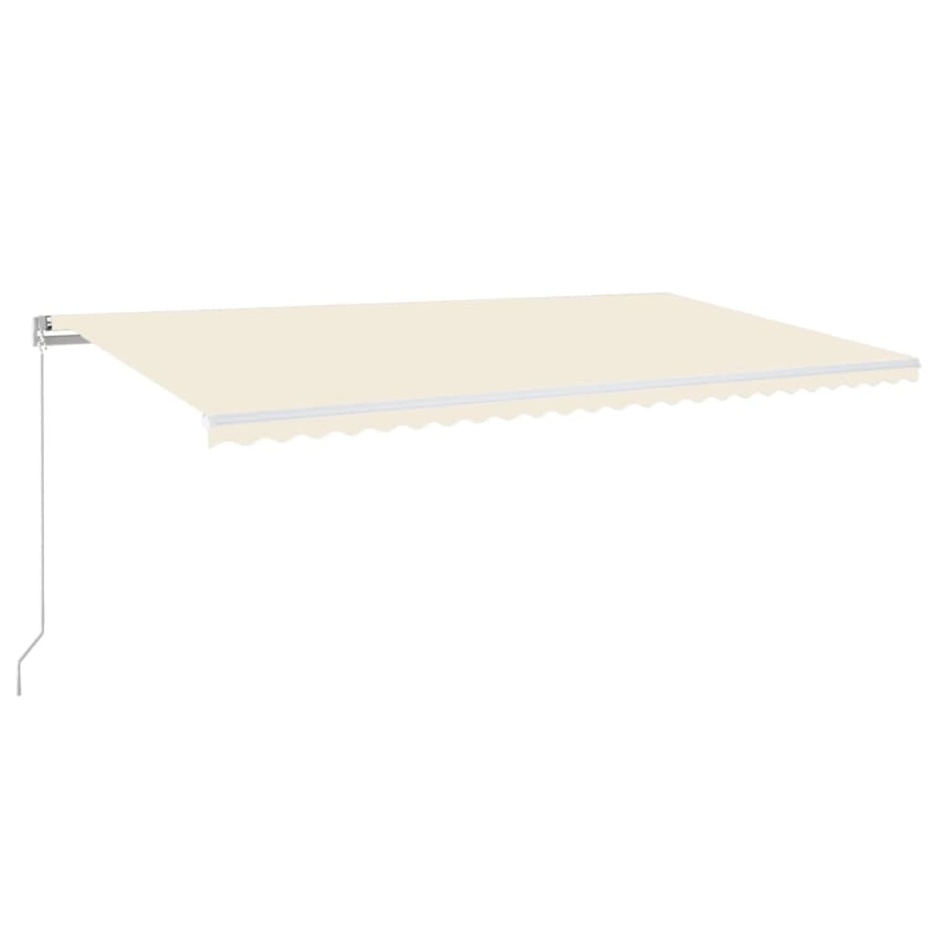 Vidaxl luifel manuell ausziehbar mit LED 600x300 cm cremefarben