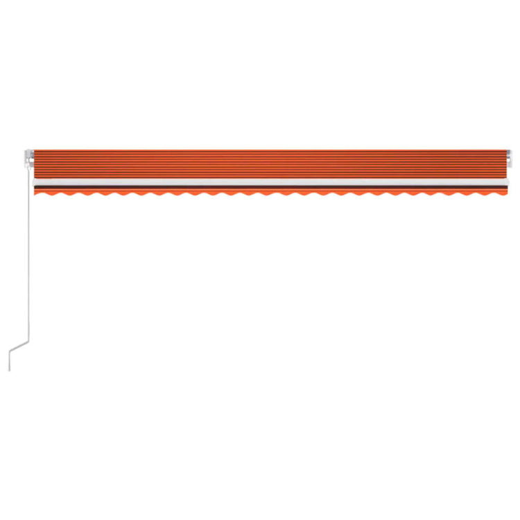 Vidaxl Luifel manuell ausziehbar mit LED 600x300 cm Orange und Braun