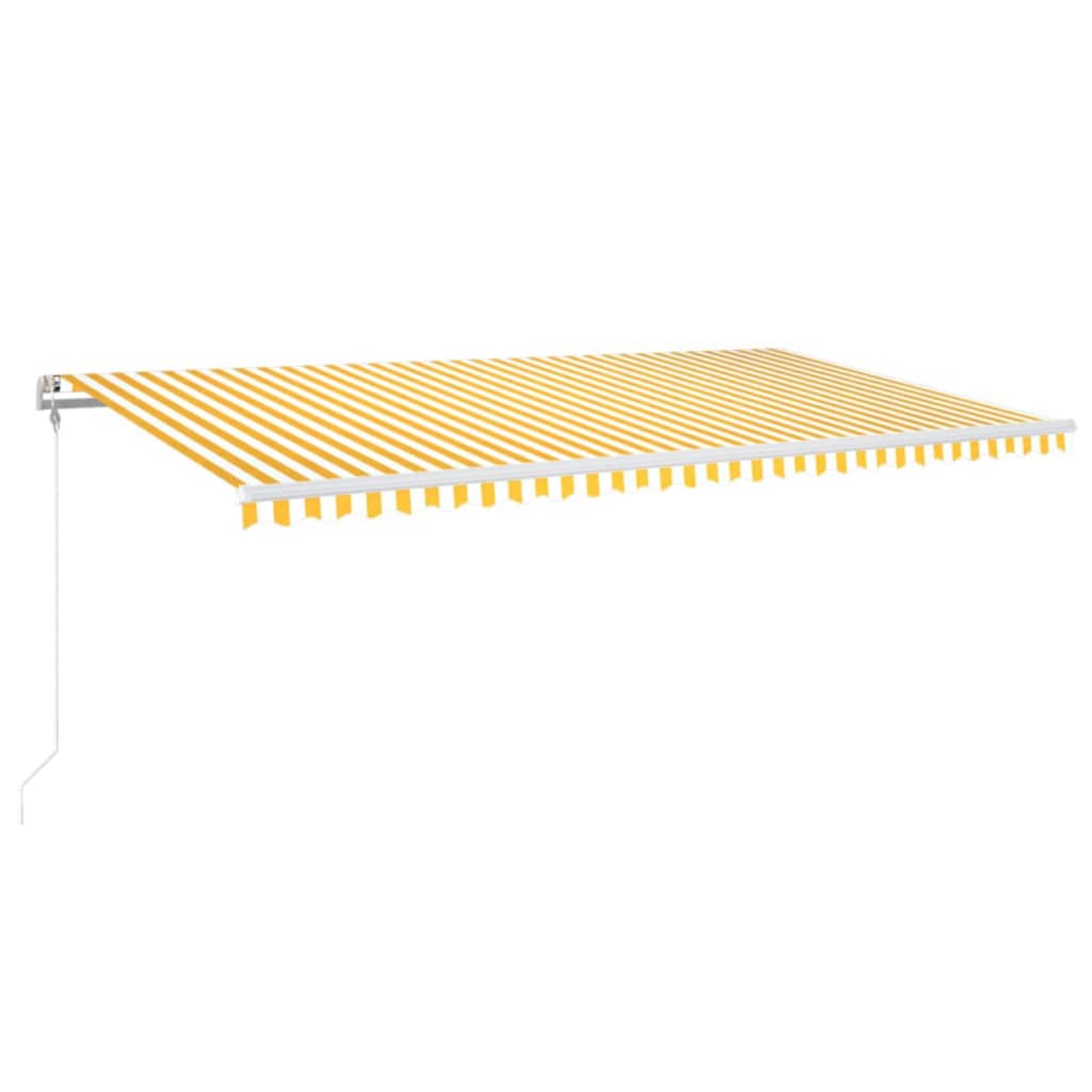 Vidaxl Luifel Automatik mit LED- und Windsensor 600x300 cm gelb und weiß