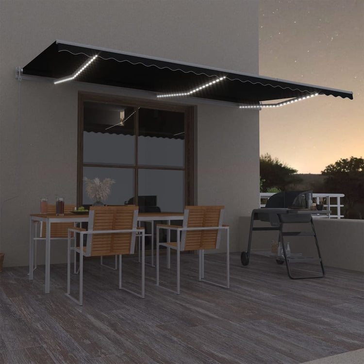 Vidaxl Luifel Automatik mit LED- und Windsensor 600x300 cm Anthrazit