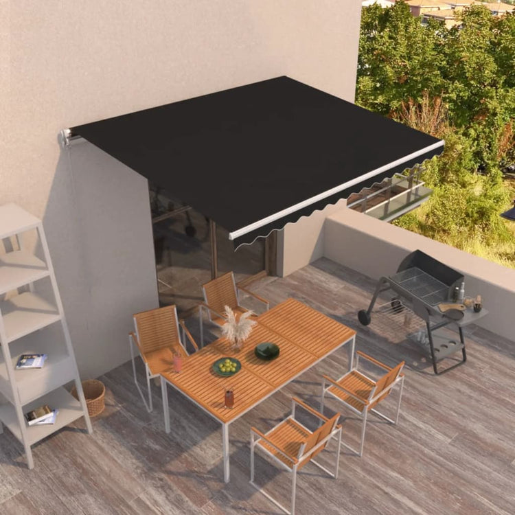 Vidaxl luifel erstreckt sich manuell 400 x 350 cm Anthrazit -ausgelöst