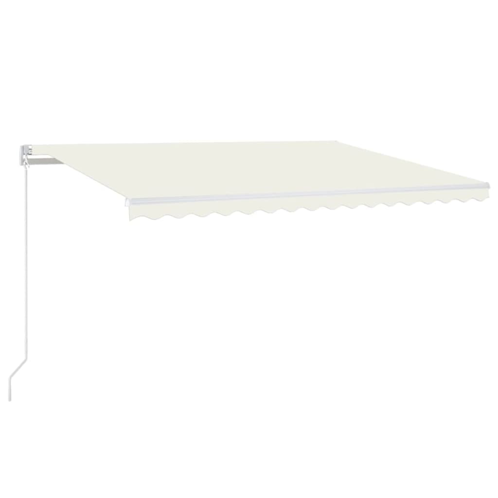 Vidaxl luifel manuell ausziehbar mit LED 400x350 cm cremefarben