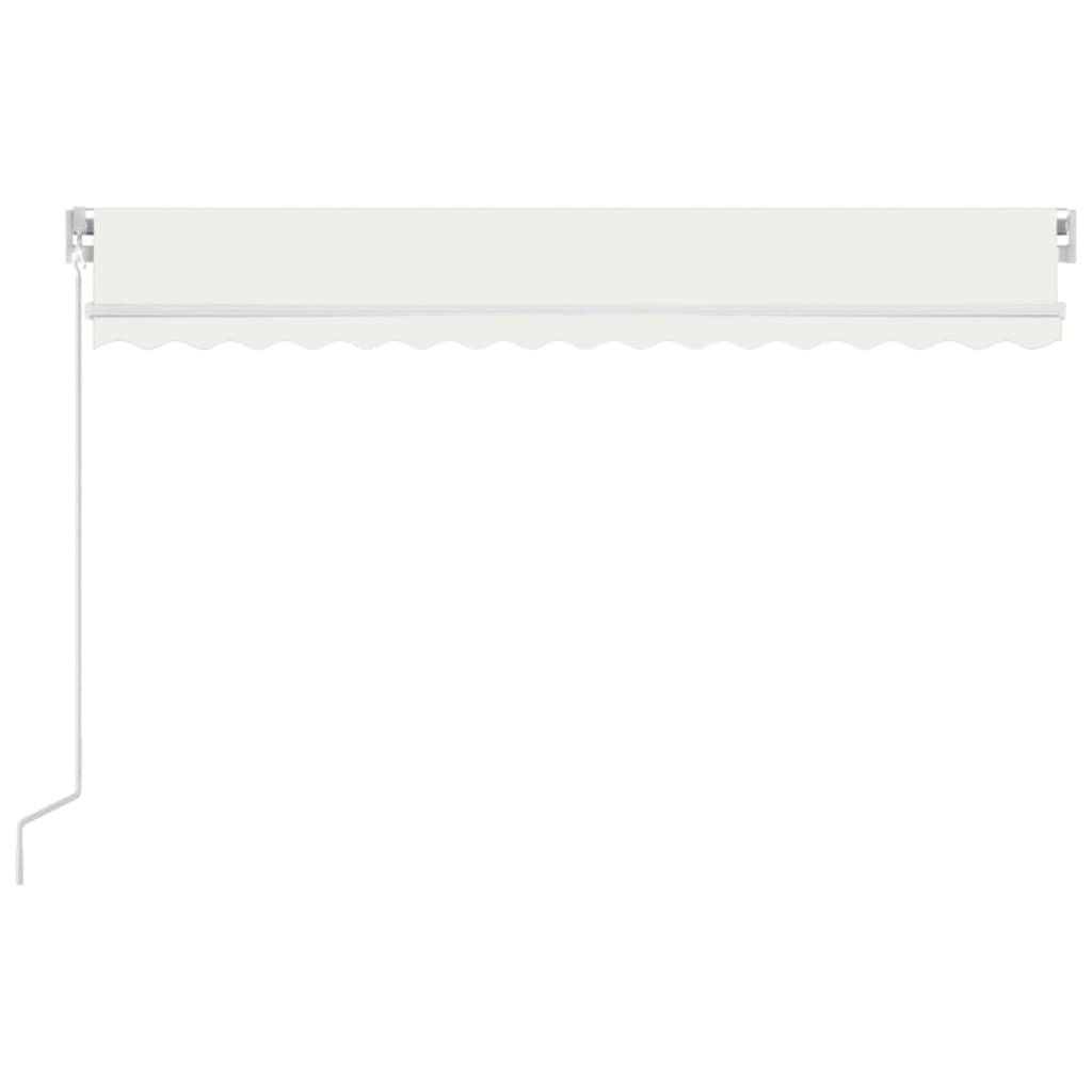 Vidaxl luifel manuell ausziehbar mit LED 400x350 cm cremefarben