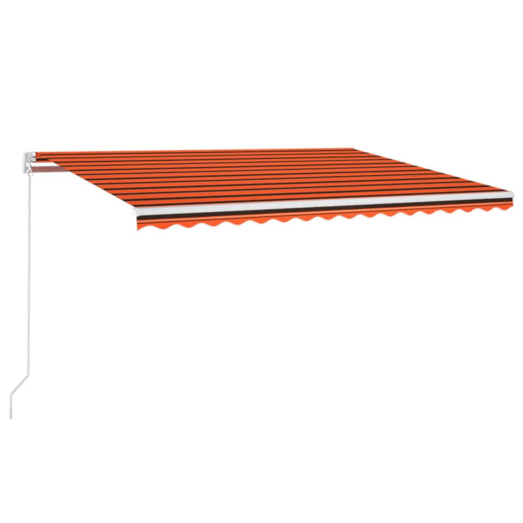 Vidaxl Luifel manuell ausziehbar mit LED 400x350 cm Orange und Braun