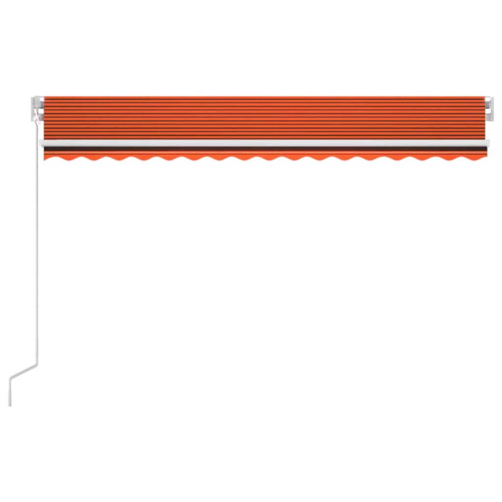 Vidaxl Luifel manuell ausziehbar mit LED 400x350 cm Orange und Braun