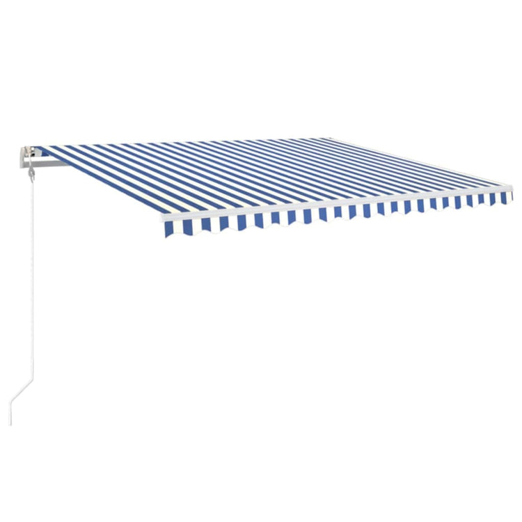 Vidaxl Luifel Automatik mit LED- und Windsensor 400x350 cm blau weiß