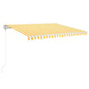 Vidaxl Luifel Automatik mit LED- und Windsensor 400x350 cm gelb und weiß