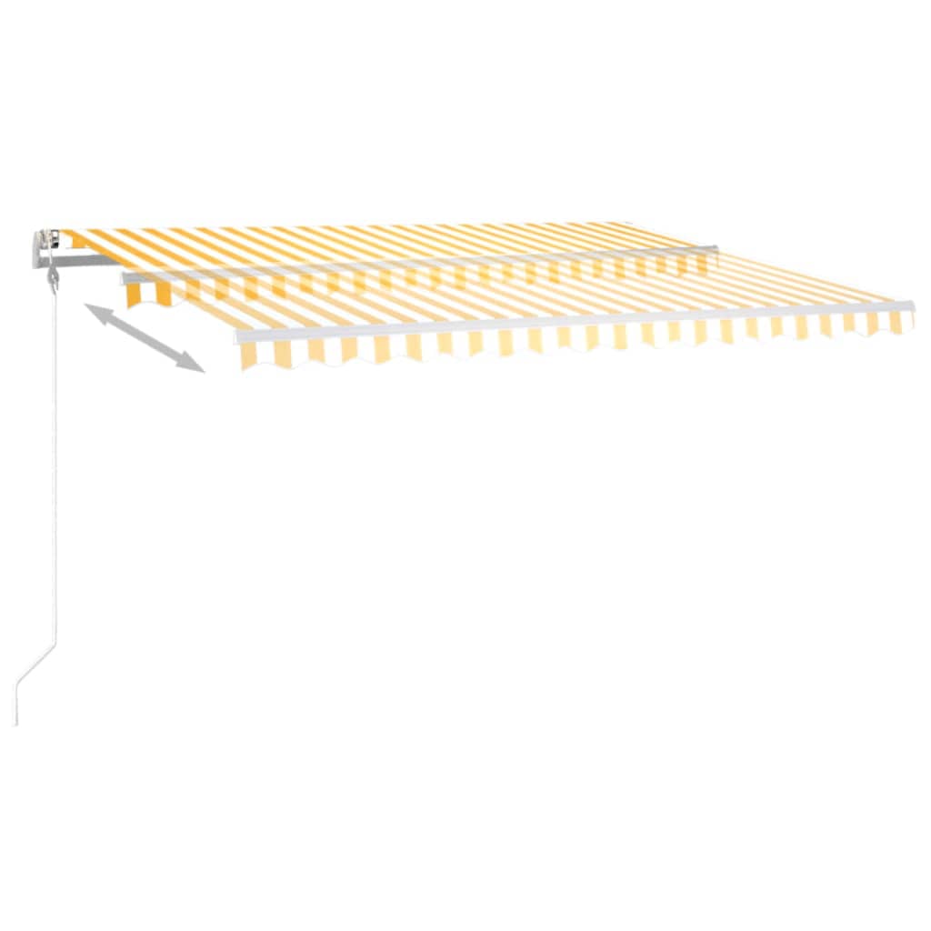 Vidaxl Luifel Automatik mit LED- und Windsensor 400x350 cm gelb und weiß