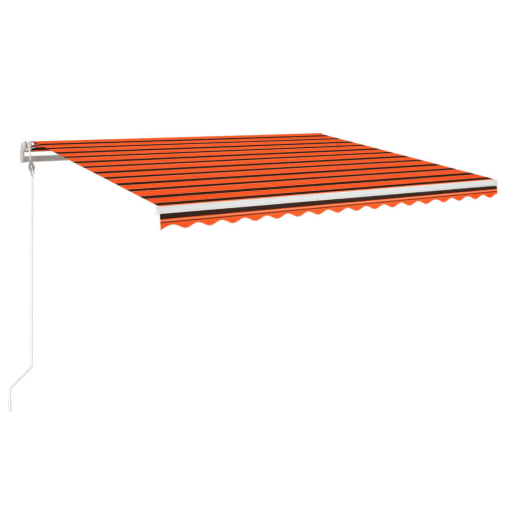 Vidaxl Luifel Automatik mit LED -Windsensor 400x350 cm Orange Braun