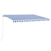 Vidaxl Luifel erstreckt sich manuell 450 x 350 cm blau und weiß