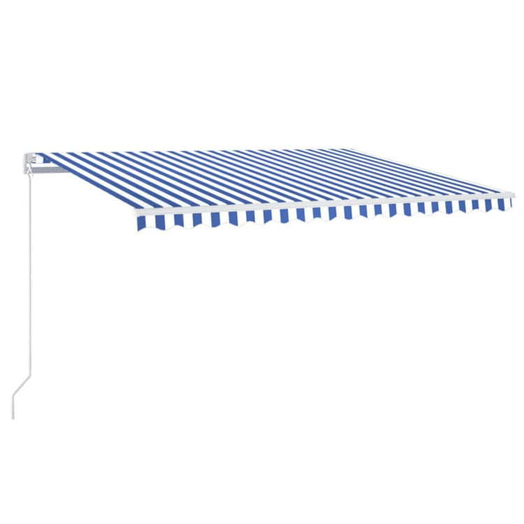 Vidaxl Luifel erstreckt sich manuell 450 x 350 cm blau und weiß