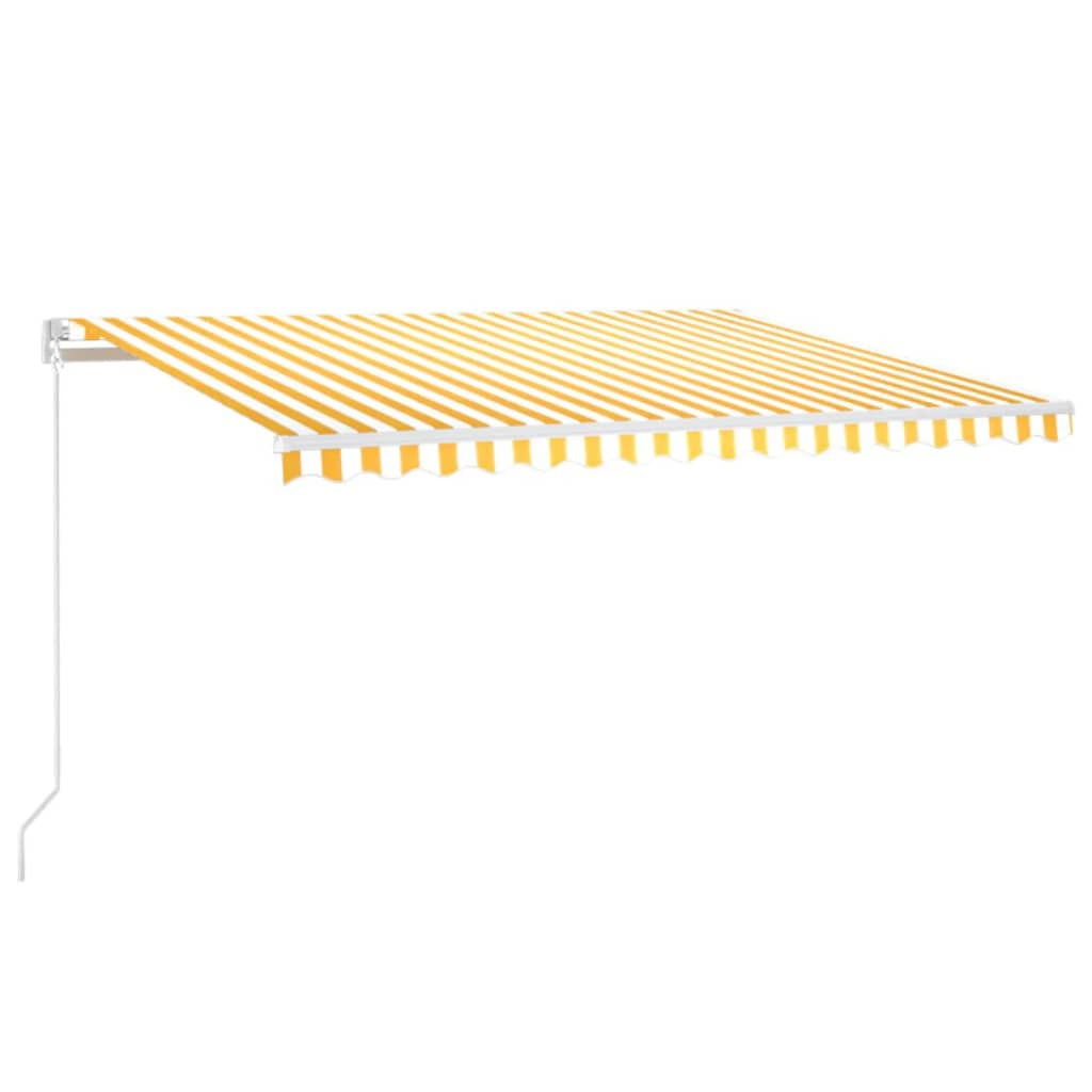Vidaxl Luifel erstreckt sich manuell 450 x 350 cm gelb und weiß