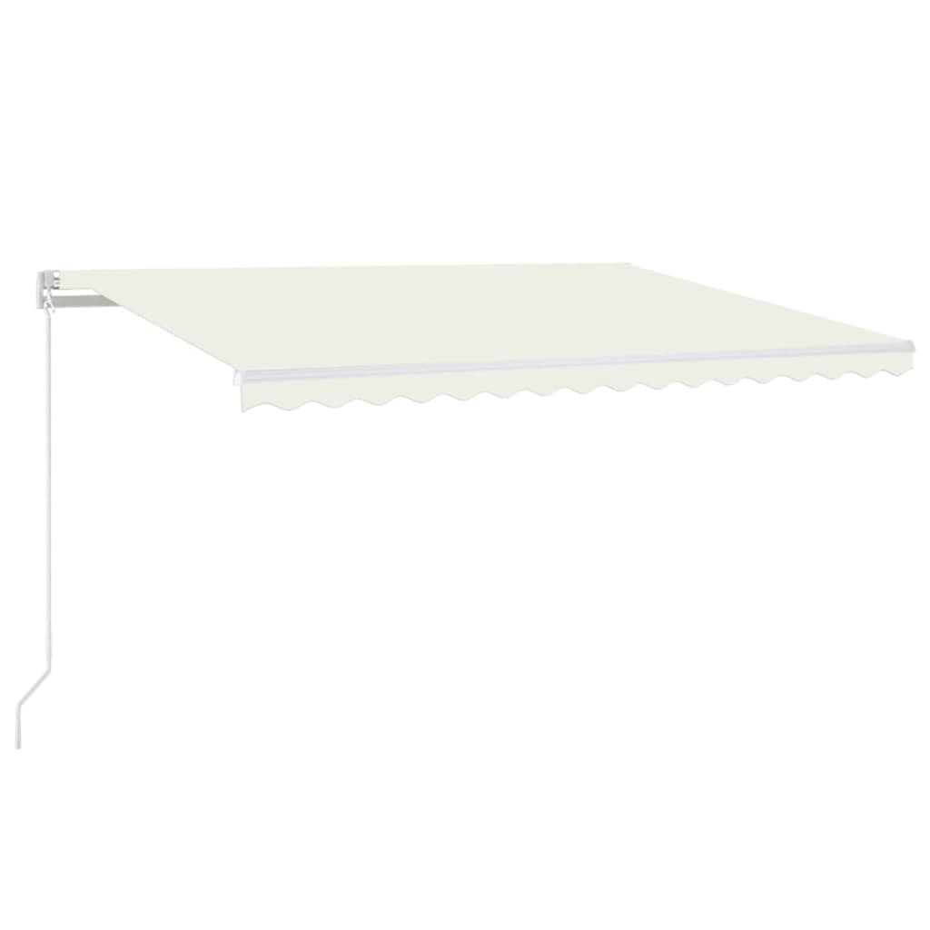 Vidaxl Luifel mit LED 450x350 cm cremefarbener Colored manuell ausziehbar