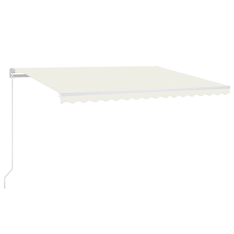 Vidaxl Luifel mit LED 450x350 cm cremefarbener Colored manuell ausziehbar