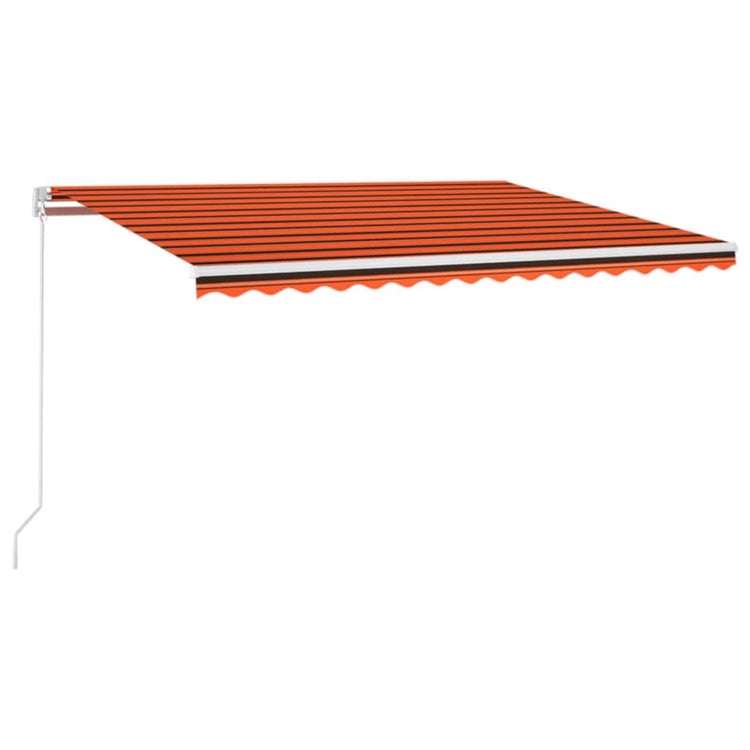 Vidaxl Luifel manuell ausziehbar mit LED 450x350 cm Orange und Braun