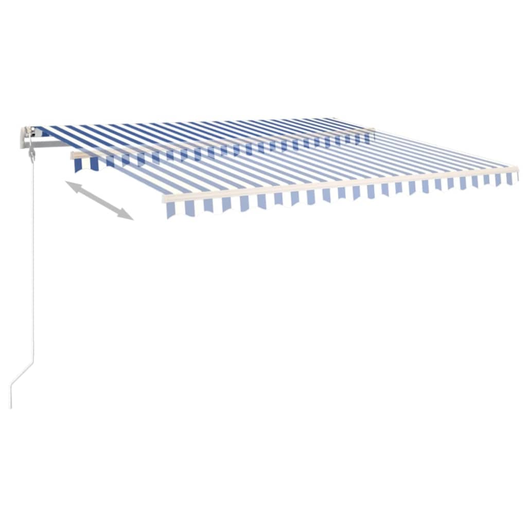 Vidaxl Luifel erstreckt sich automatisch 450 x 350 cm blau und weiß